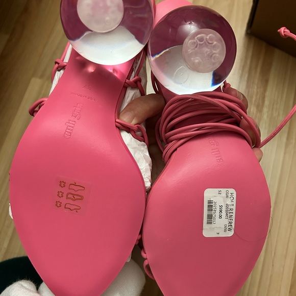 Cult Gaia Su Ankle-Tie Open Toe Sandals Pink - Picture 10 of 11